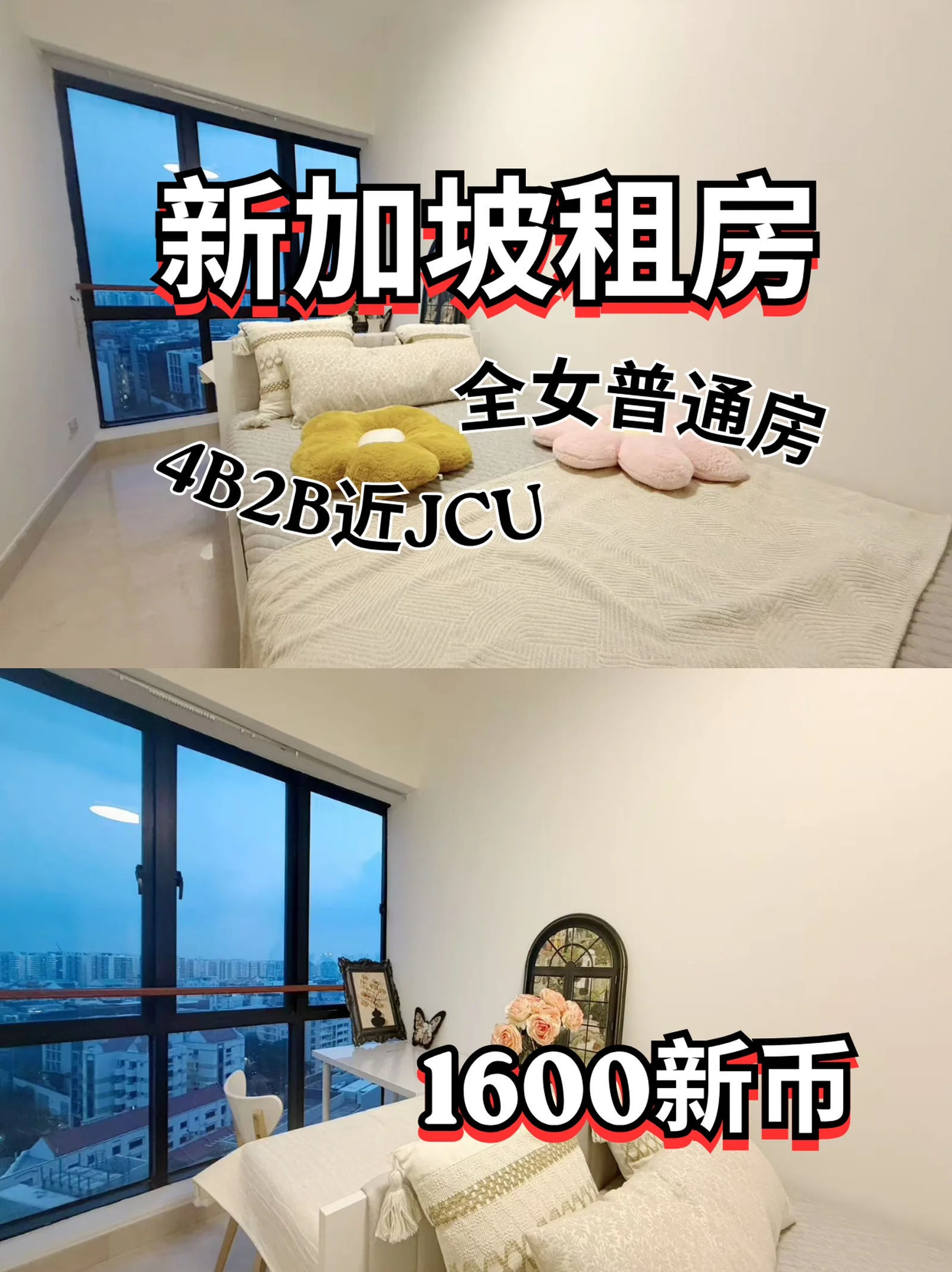 新加坡租房|精装修大窗户采光全女普通房✨