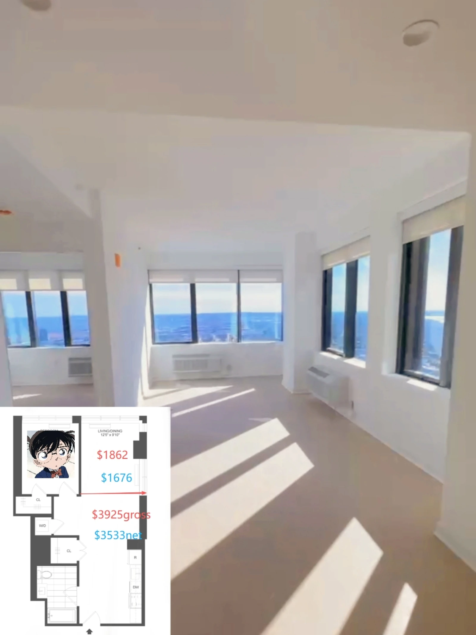 纽约jsq豪楼505summit找男生室友住厅卧