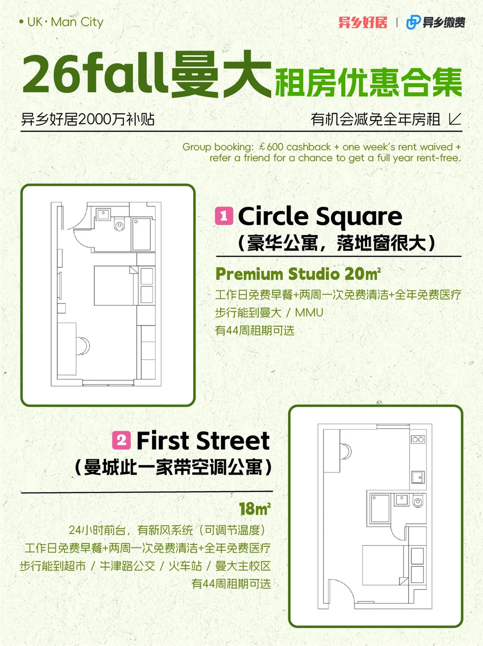 曼城租房|谁懂在曼城住带空调公寓的舒适度
