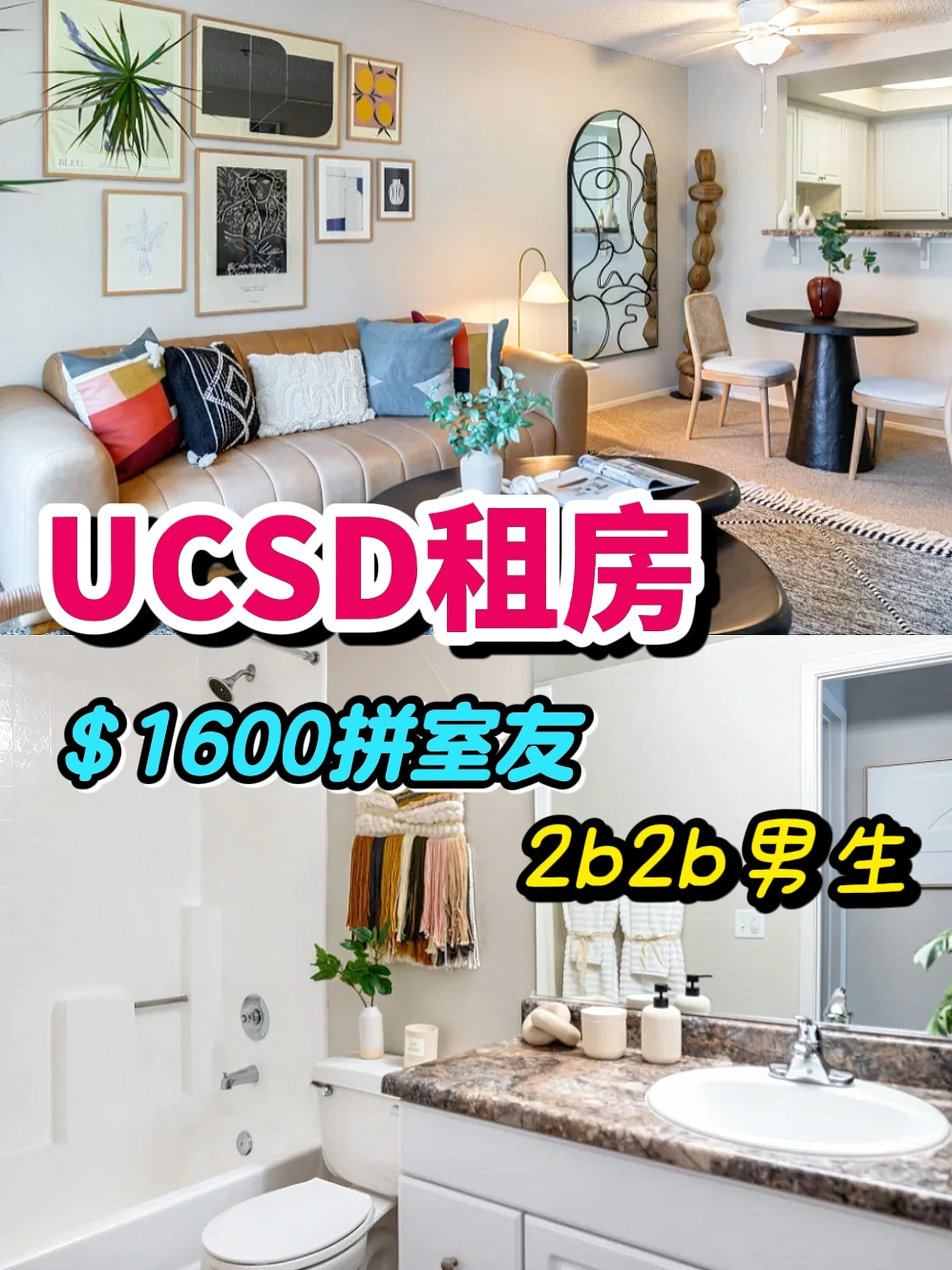 圣地亚哥租房｜UCSD旁2B2B拼室友