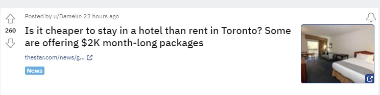 多伦多数间酒店月租2000元！低于市场价-异乡好居
