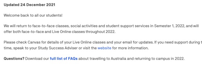 留学生注意！2022年澳洲大学新学期授课模式公布，各大学最新-异乡好居