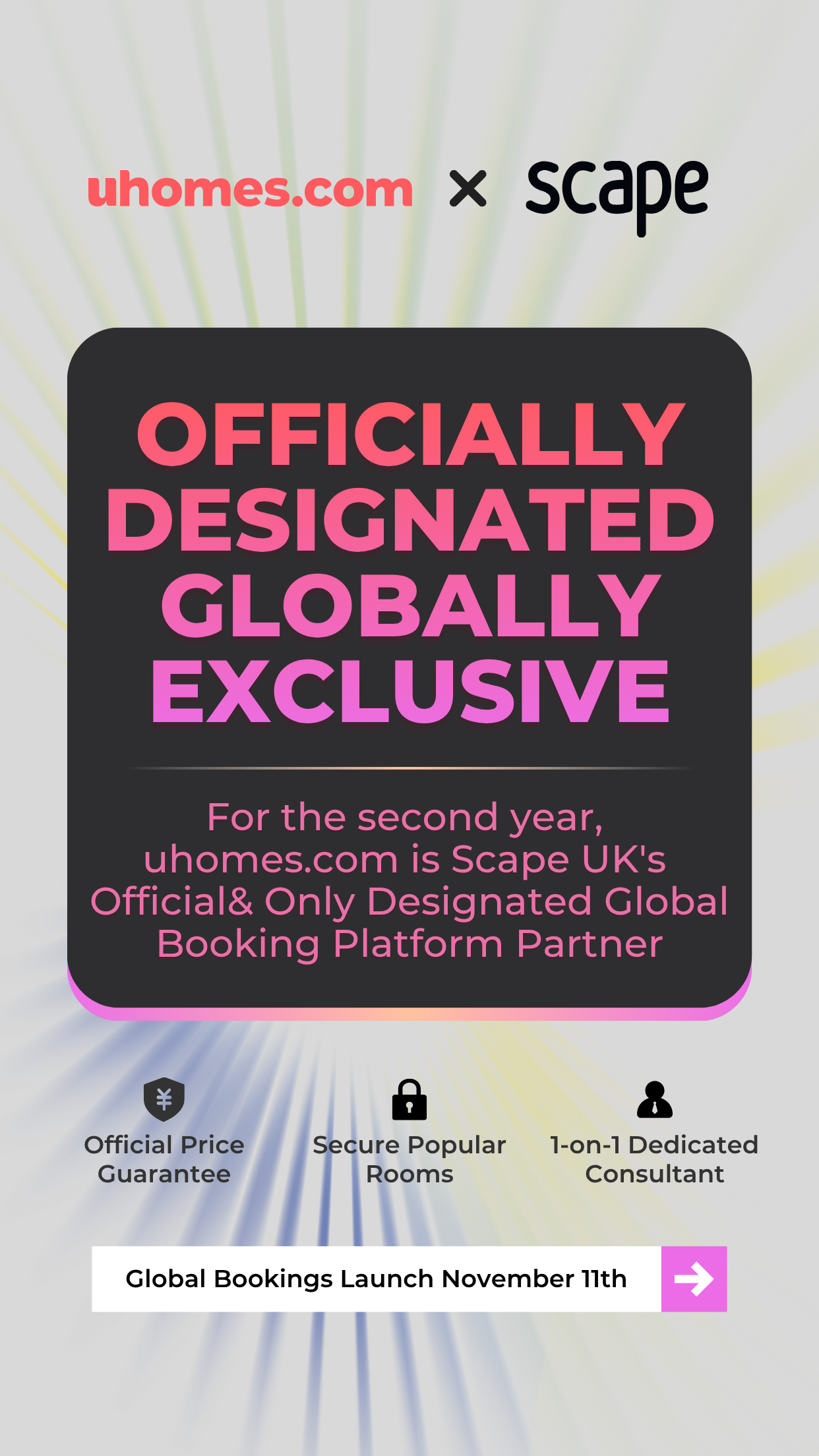 uhomes.com and Scape Renew Global Exclusive Partnership for 2026/27 Bookings-异乡好居